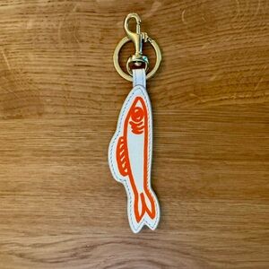 Clare V Le sardine keychain NWT retail $125 cream/orange